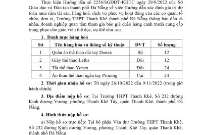 DỰ TOÁN BẢNG BÁO GIÁ MUA TRANG PHỤC CHO GIÁO VIÊN MÔN THỂ DỤC